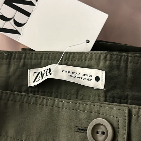 ZARA | Mid Khaki | POPLIN CULOTTES - Picture 8 of 8